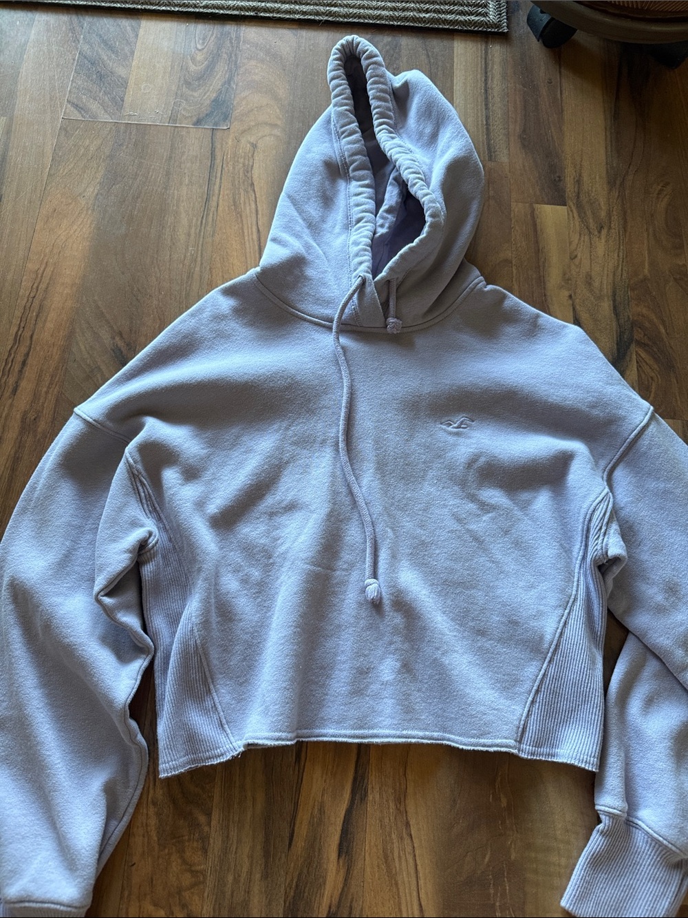 Hollister Cropped Hoodie in Pale Lavender